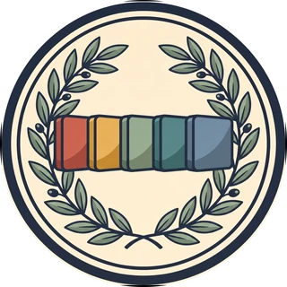 Five game tiles in an olive wreath