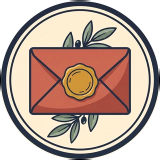 A sealed envelope with a wax seal